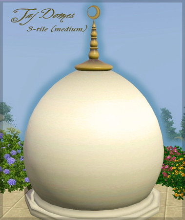 Sims 3 — Taj dome - 3-tile (medium) by senemm — A set of 8 different sized indian/arabian style domes in 2 shape