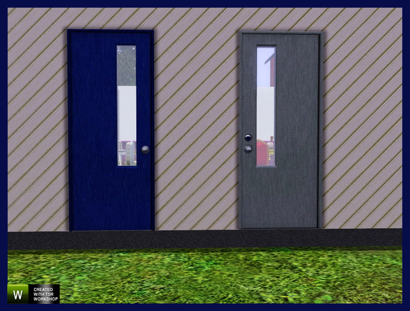 Sims 3 — Modern Single Door Rectangular Window by rebecah — Modern Single Door Rectangular Window Convertion of double