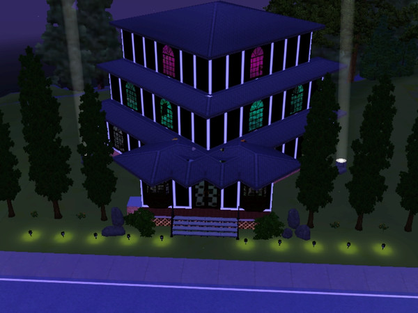 Sims 3 — Rainbow Haven by melodymage — Hot club dancing on the first floor. The best food in town on the green floor. And