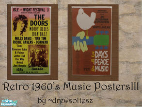 Sims 2 — Retro 1960\'s Music Posters III by drewsoltesz — Two more concert posters from the 1960\'s, music/concert