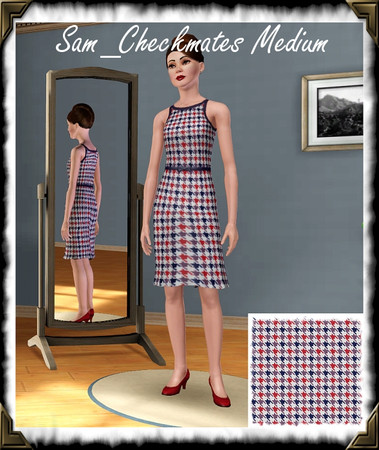 Sims 3 — Sam_CheckmatesMedium by frisbud — A hounds tooth pattern, based on the fabric used for the 1966 vintage fashion