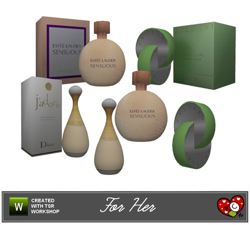 Sims 3 — For Her_Perfume Set by mensure — For Her_Perfume Set contains three different perfumes. Bvlgari Omnia Green