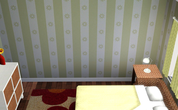 Sims 3 — Wallpaper pattern 01 by Sorancil — A simple green-beige floral wallpaper