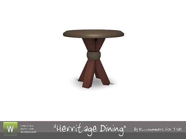 Sims 3 — Herritage Dining Table by TheNumbersWoman — Herritage series Dining table for your Sims. By RicciNumbers at TSR.