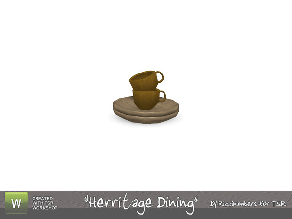 Sims 3 — Herritage Dining Plates by TheNumbersWoman — Plates for your dining room. By RicciNumbers at TSR.