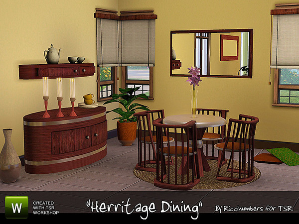 Sims 3 — Herritage Dining by TheNumbersWoman — Herritage. The Herritage Collection. The series of Herritage Dining Room.