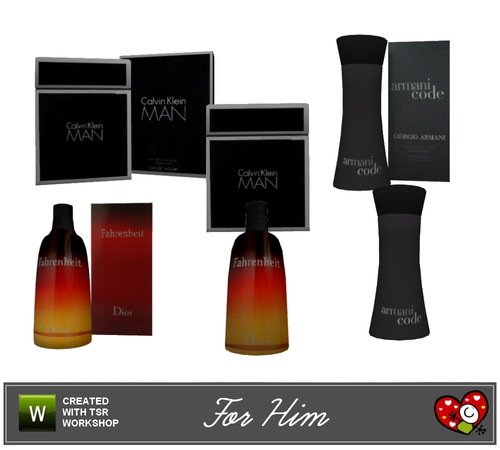 Sims 3 — For Him_Perfume Set by mensure — For Him_Perfume Set contains three different perfumes. Calvin Klein Man, Dior