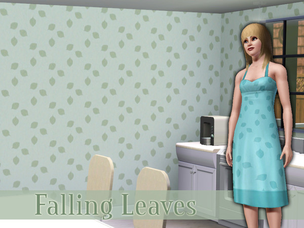 Sims 3 — Falling Leaves by kittyispretty69 — A simple leafy pattern with a textured background. Three recolorable parts.