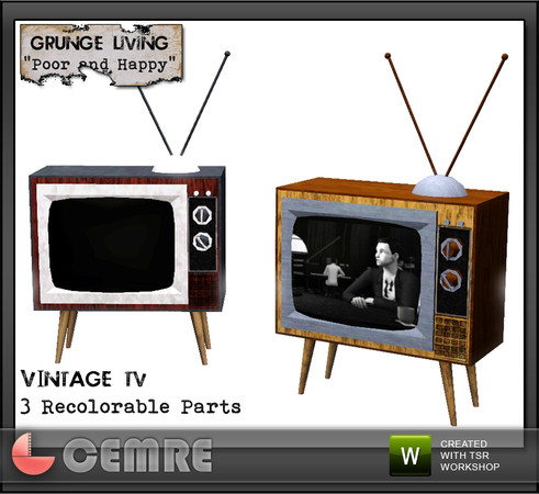 Sims 3 — Poor and Happy Set Vintage Tv by cemre — Poor and Happy Set Vintage Tv by Cemre for thesimsresource.com