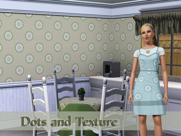 Sims 3 — Dots and Texture by kittyispretty69 — A textured with a seemingly painted dot texture. Four recolorable parts.