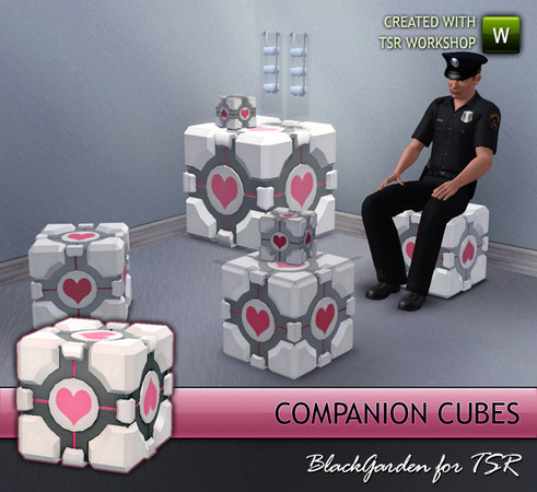 Sims 3 — Companion Cube End Table by BlackGarden — Are you lonely? Companion Cube won't leave you. He has no legs. Let