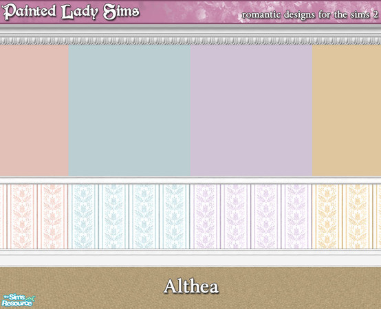 Sims 2 — Althea Wall Collection by paintedladysims — A collection of 14 wall designs featuring a striped print for your