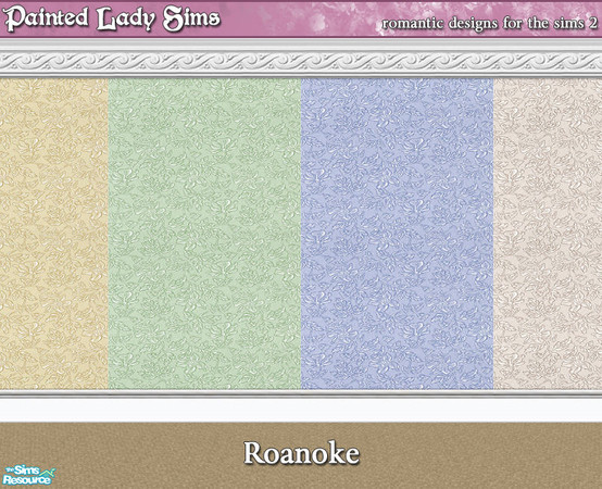 Sims 2 — Roanoke Wall Collection by paintedladysims — A collection of 16 wall designs featuring a floral print for your
