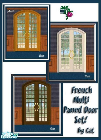 Sims 2 — French Door Multi Paned Set by cat3cm — A new multi paned door for your decorating pleasure.