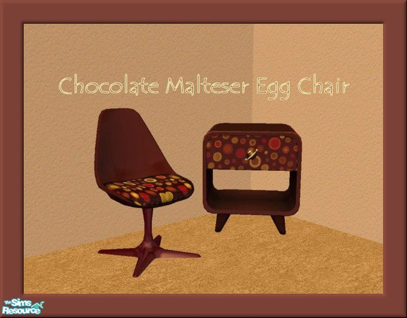 Sims 2 — Chocolate - Chocolate Malteser Eggchair by jeni — A Chocolate egg chair, a recolour of the Maxis Retratech