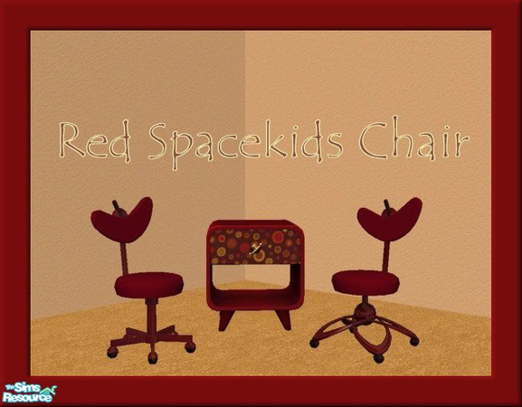 Sims 2 — Red - Spacekids Chair by jeni — A matching red chair for the Red Atomic Spacekids set. Shown with Windkeeper's
