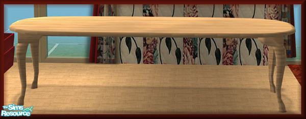 Sims 2 — NK Shaker Natural Oak DR Table by MoMama — A 3-seater dining room table in natural oak.