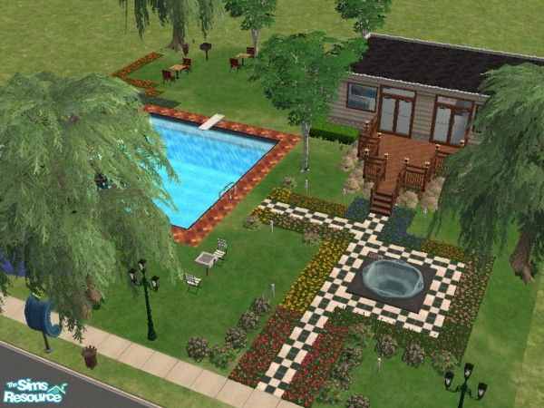 Sims 2 — Whispering Willow Park by R.Quest — A Nice park where your sims can go to relax, Take A dip in the pool or soak