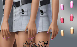 Sims 3 — NataliS teen long nails 001 FT by Natalis — Nails of average length for teen female. New mesh. Two channels for