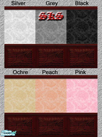 Sims 2 — Cherry Wains1, Damask 1 Wallpaper set 1 by 71robert13 — Set 1 of 3 seamless damask wallpapers. Walls feature a