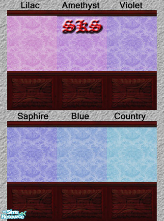 Sims 2 — Cherry Wains1, Damask 1 Wallpaper set 2 by 71robert13 — Set 2 of 3 seamless damask wallpapers. Walls feature a