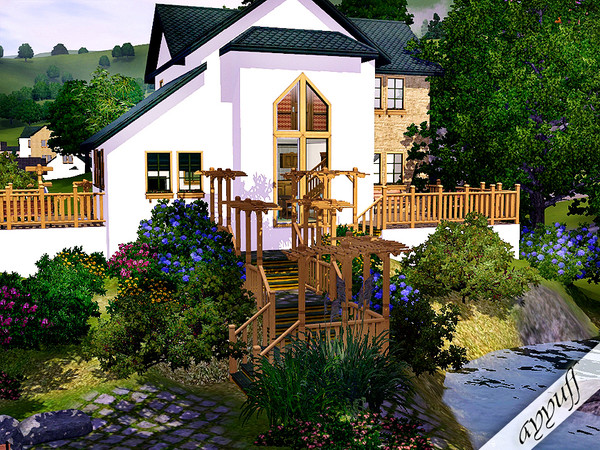 Sims 3 — Brezza by ayyuff — 30x40_Partly Furnished house with 3 bedrooms,2 baths,1 garage and lake in the natural