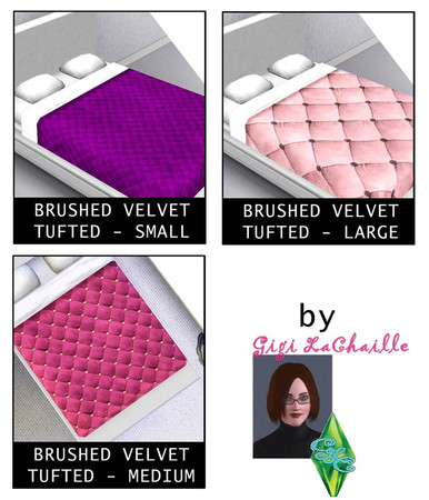 Sims 3 — Tufted Brushed Velvet by GLachaille — Three variations of a tufted, brushed velvet pattern.