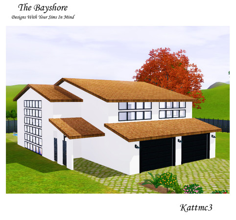 Sims 3 — The Bayshore by kattmc3 — This three bedroom, three bathroom modern home features large open floor plan,