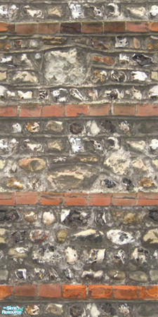 Sims 2 — Chichester Stonework Flintstone & Brick by 71robert13 — Made from a photograph of a wall found in Chichester