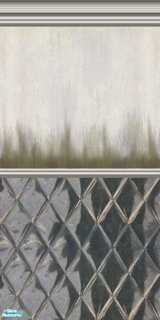 Sims 2 — Quilted Steel High Grunge by 71robert13 — Quilted stainless steel wainscot is extra high to form a splash back.