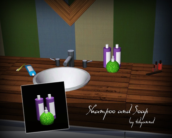 Sims 3 — Bathroom Clutter - Shampoos and Soap by tdyannd — From a set of 6 new meshes; these items are decorative ONLY.