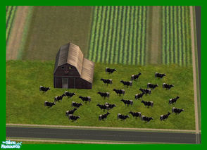 Sims 2 — Neighborhood Cow by rebecah — A cow for your neighborhood decorations. This is found under landmarks. 