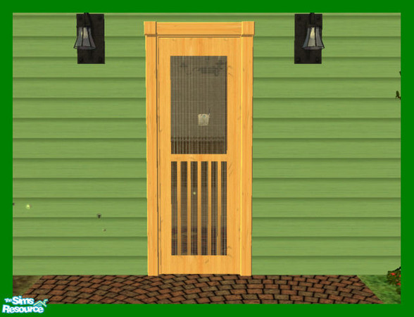 Sims 2 — Screen Door Recolor by rebecah — Wood Recolor for my Screen Door