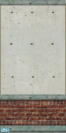 Sims 2 — Loft Style Wall Set - 1/4 Brick by poplers — Hi, this one has 1/4 brick, 3/4 cement. **NOT TSRAA**