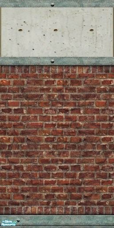 Sims 2 — Loft Style Wall Set - 3/4 Brick  by poplers — Hi, this one is 3/4 brick, 1/4 cement. **NOT TSRAA**