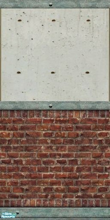 Sims 2 — Loft Style Wall Set - 1/2 Brick by poplers — This is the first wall, 1/2 Brick. Found under poured. DO NOT