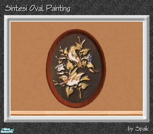 Sims 2 — Sintesi Oval Painting - MESH by Spaik — A curved, modern but not too much painting. Low poly, base game