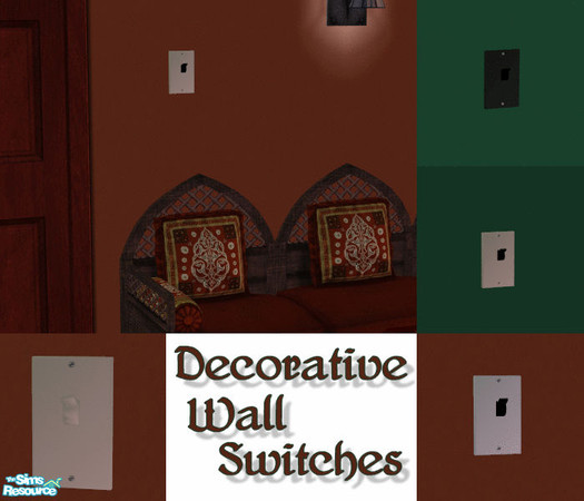 Sims 2 — Decorative Wall Switches by TSR Archive — These switches are purely decorative. This is my first try at Meshing.