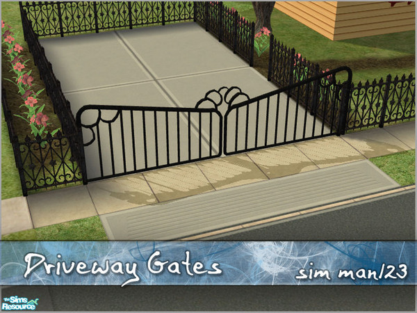 Sims 2 — Driveway Gates - Iron by sim_man123 — Iron Driveway gate. Takes up 1 grid tile, Can be fully intersected by
