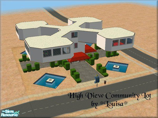 Sims 2 — High View  by Louisa — A modern/futuristic community lot for your sims to enjoy. Includes a small restaurant,