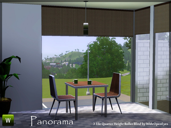 Sims 3 — Panorama Roller Blind - 3 Tile Quarter by wideopeneyes — This blind is sized to fit my three tile Panorama