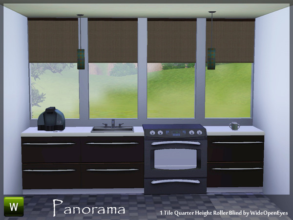Sims 3 — Panorama Roller Blind - 1 Tile Quarter by wideopeneyes — A window blind sized to fit with my one tile panorama