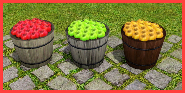 Sims 3 — Barrel Of Apples by rebecah — Barrel Of Apples Found under Decorative/Miscellaneous or Decorative/Plants $35