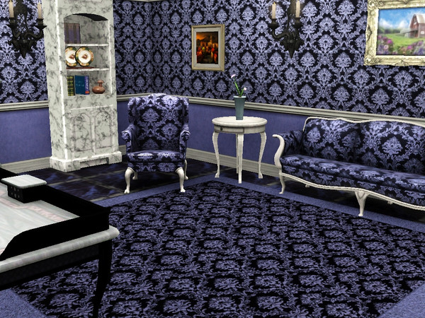 Sims 3 — Evil Couture - Victorian Damask by bgbdwlf408 — The preferred fabric of funeral parlors everywhere.