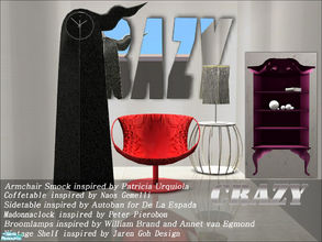Sims 2 — Crazy Livingroom  by ShinoKCR — Designerfurniture including a Armchair, Coffeetable, Sidetable, Ceilinglamp,