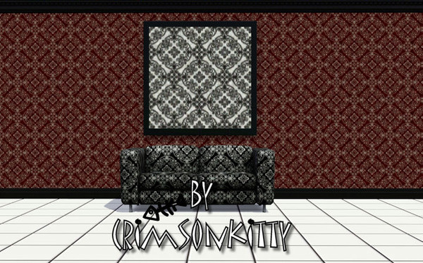 Sims 3 — Gothic Pattern by saffroncat5 — SaffronCat5/Two tone color palette.Looks good on all furniture walls,carpet rugs