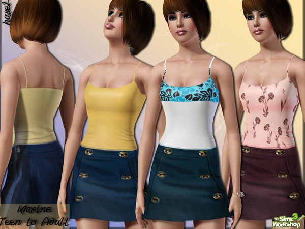Sims 3 — Marine  by hasel — Everyday and formal wear.. 2 recolourable palets.. Teen to adult.. Enjoy..