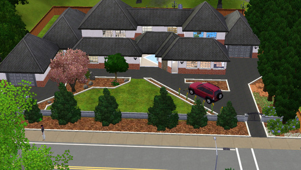 Sims 3 — Mapleton by L1VER — master bedroom with on-suite. spare bedroom. baby room. small gym. small hobby room. bar.