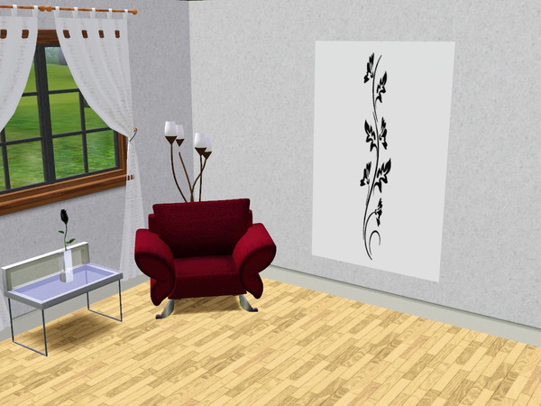 Sims 3 — WallArt Collection 2 Black Flower 2 by CaliDea — Modern wallart to decorate your home.