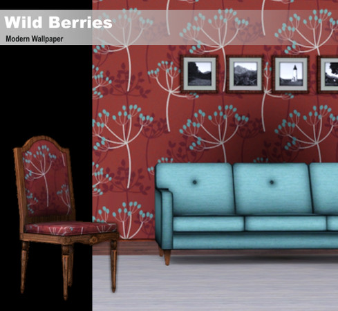 Sims 3 — Wild Berries by Choco_Chip — A nature themed modern wallpaper.